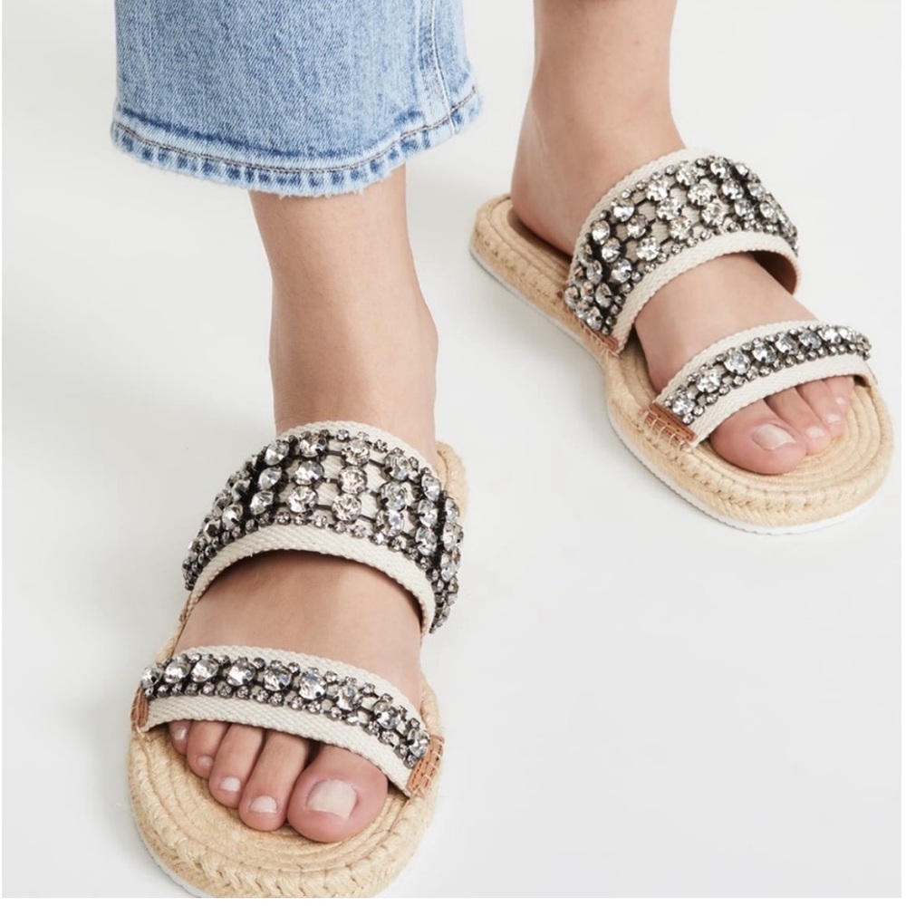 Authentic See by Chloe Rhinestone Espadrille Sandals